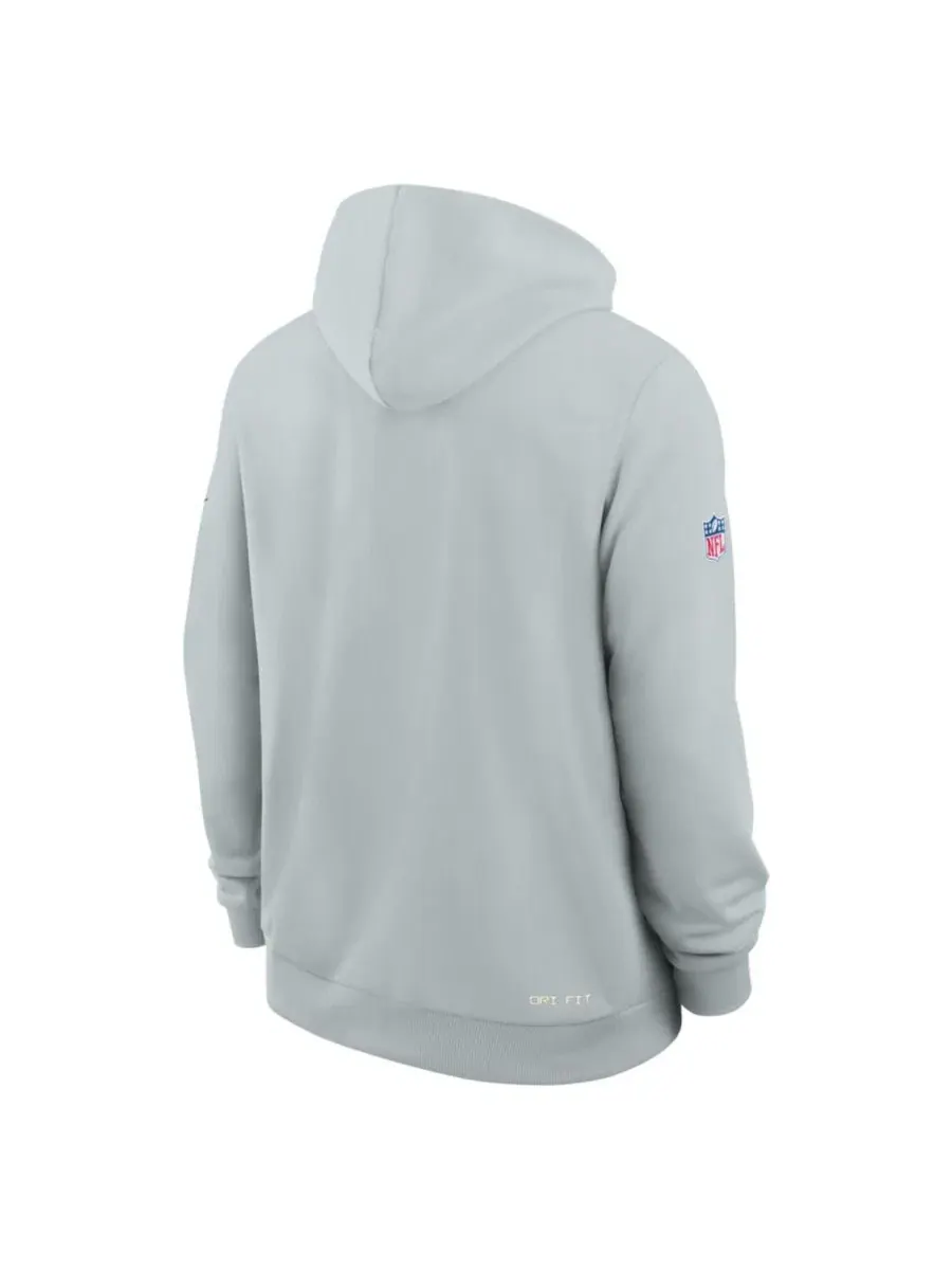 Худи с капюшоном Dri-FIT Los Vegas Raiders Sideline Standard Issue Top Prospect Nike — изображение 3 из 3, серебряный