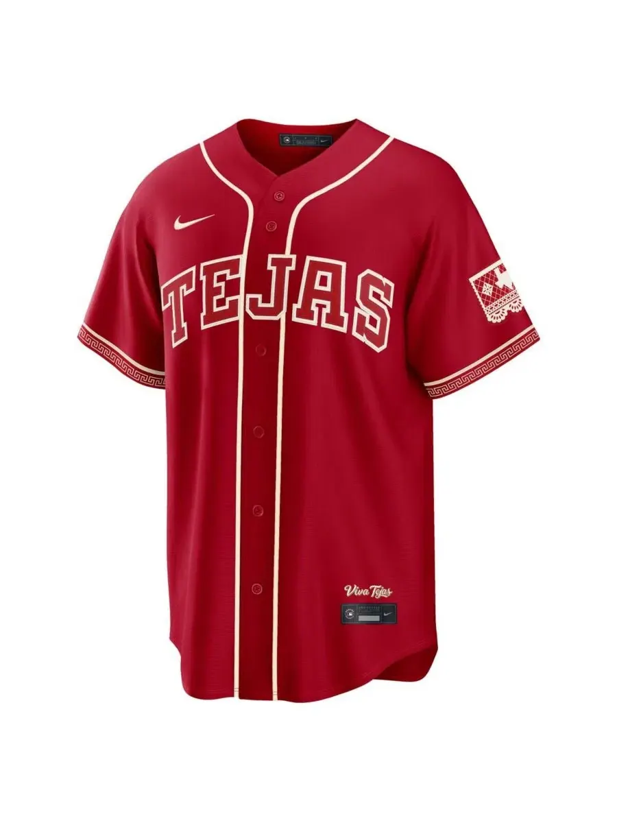 Футболка Nike с коротким рукавом Jacob DeGrom Red Texas Rangers 2026 City Connect Stadium Jersey — изображение 2 из 7