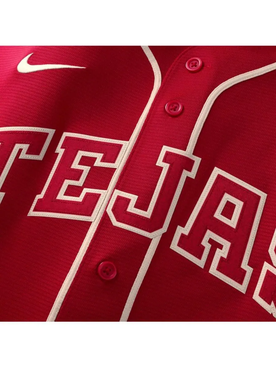 Футболка Nike с коротким рукавом Jacob DeGrom Red Texas Rangers 2026 City Connect Stadium Jersey — изображение 4 из 7