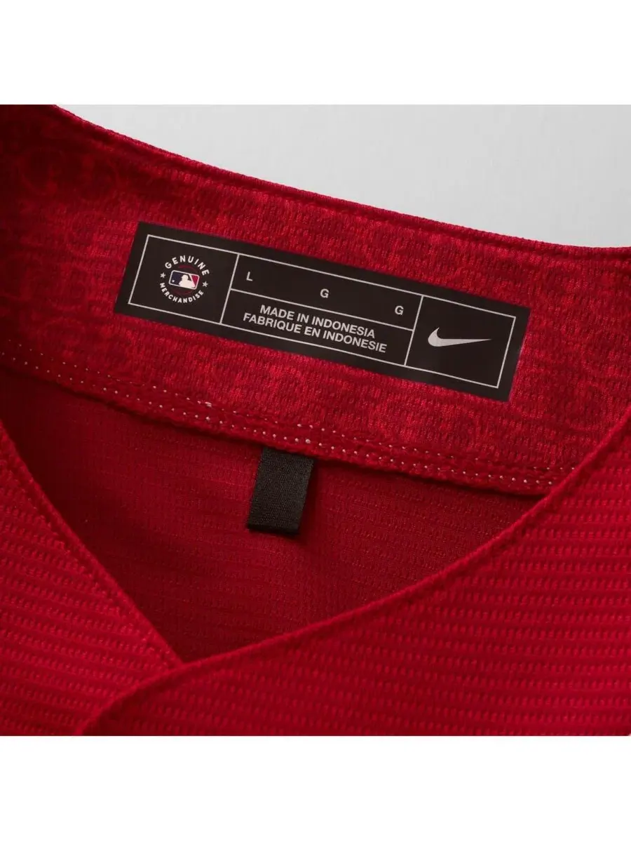 Футболка Nike с коротким рукавом Jacob DeGrom Red Texas Rangers 2026 City Connect Stadium Jersey — изображение 6 из 7