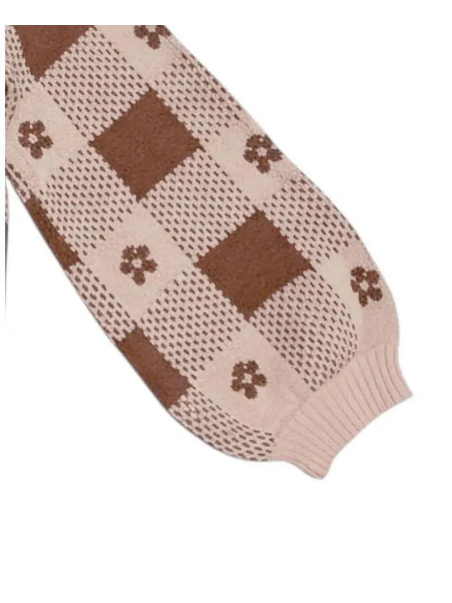 Свитер из органического хлопка с бантом и интарсией, модель Bow Detail Intarsia Hope & Henry — изображение 3 из 6