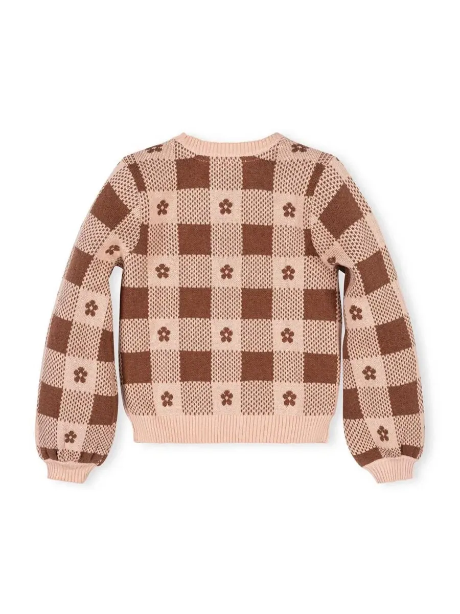 Свитер из органического хлопка с бантом и интарсией, модель Bow Detail Intarsia Hope & Henry — изображение 6 из 6