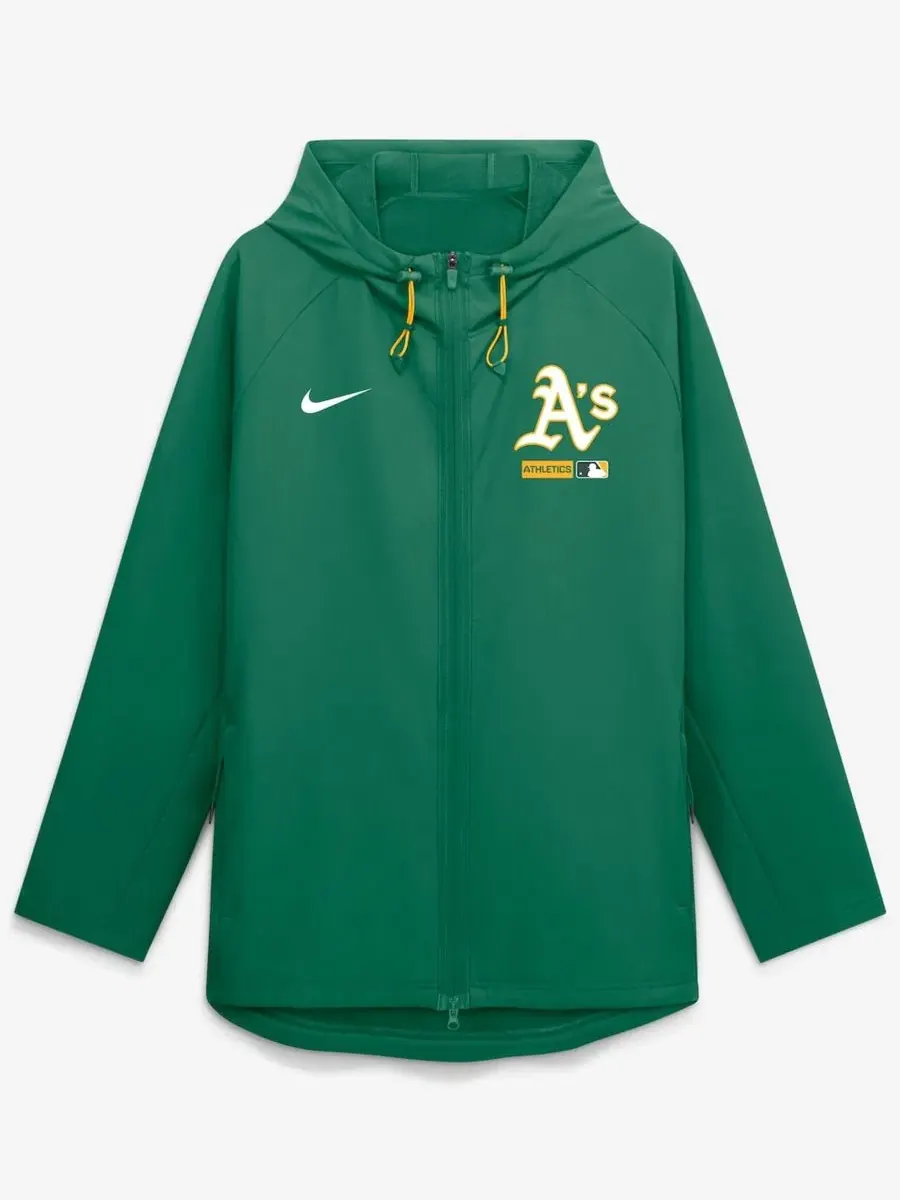 Утепленная куртка-худи с капюшоном, raglan, Therma-FIT Nike — изображение 2 из 5, зеленый золотистый