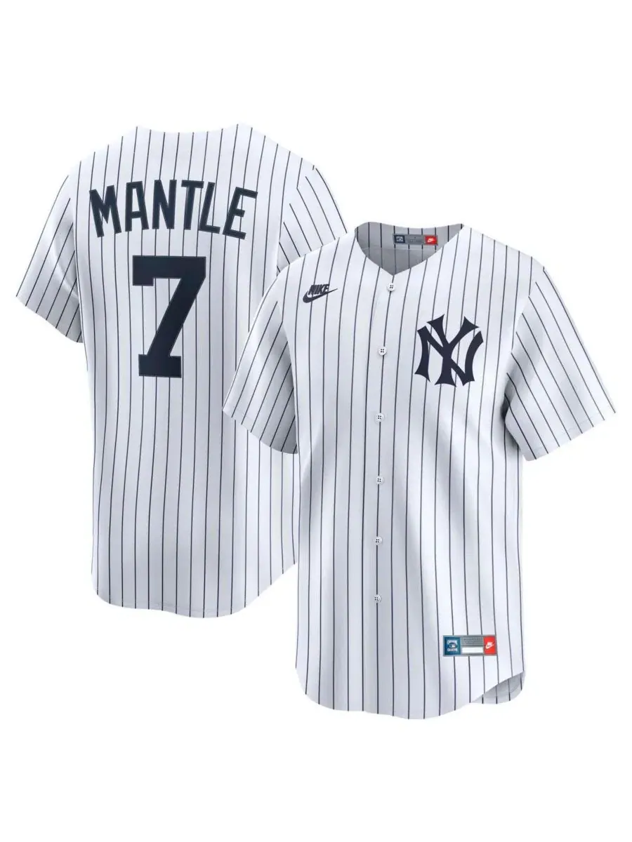 Мужская футболка-джерси с коротким рукавом Mickey Mantle Throwback Cooperstown Collection Limited — изображение 1 из 3, белый