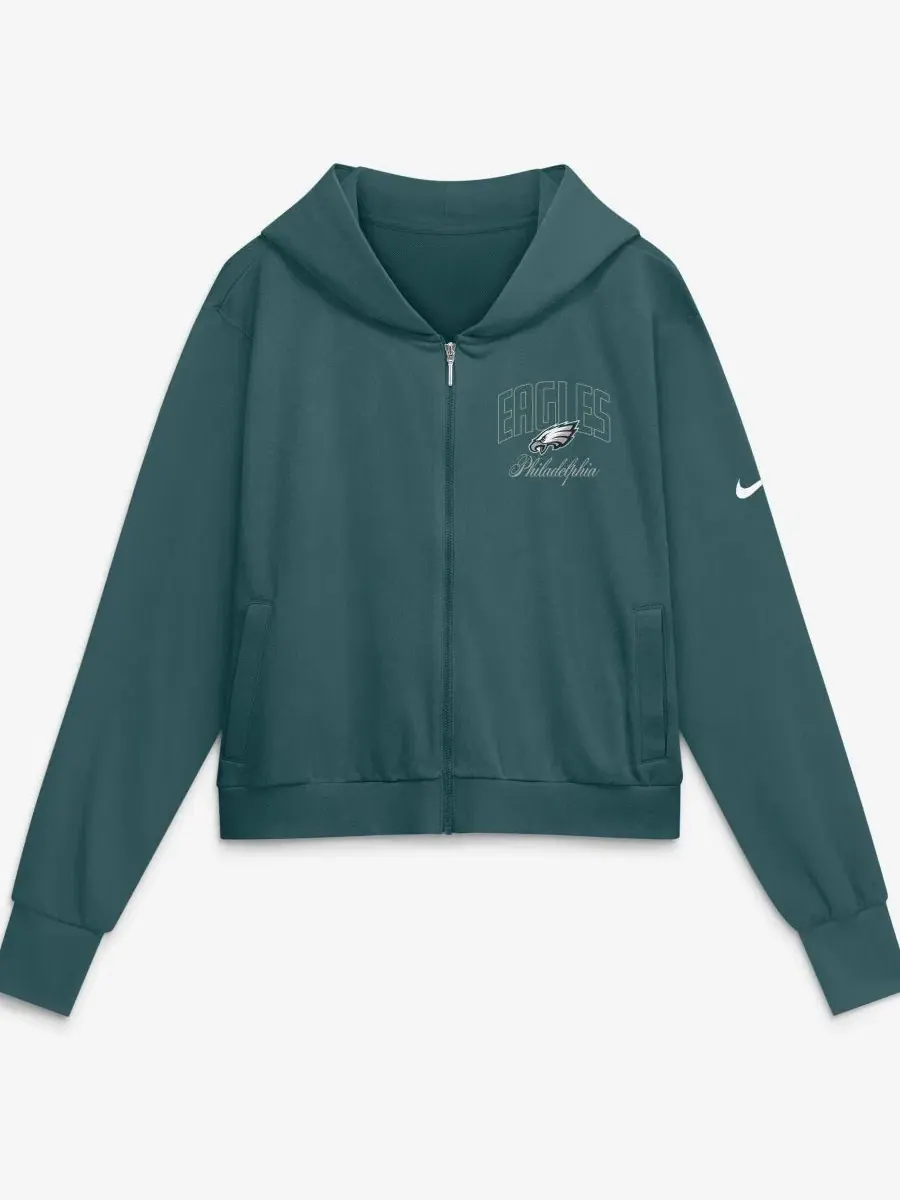 Худи с капюшоном на молнии Philadelphia Eagles Nike — изображение 2 из 5, зеленый