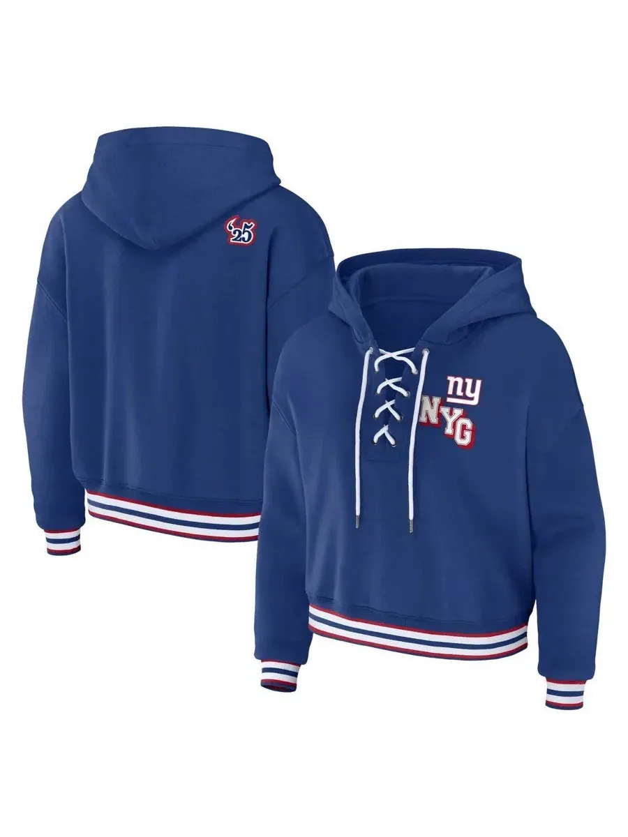 Толстовка-худи с принтом и шнуровкой, модель Royal New York Giants WEAR by Erin Andrews — изображение 1 из 3, королевский