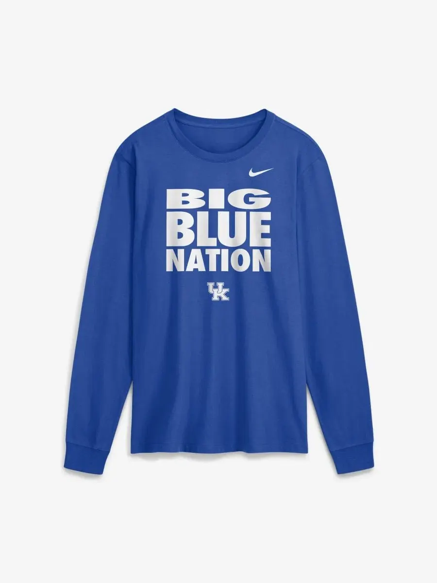 Футболка с длинным рукавом Nike 2026 Slogan Dri-FIT Kentucky Wildcats Fanatics — изображение 1 из 2, королевский