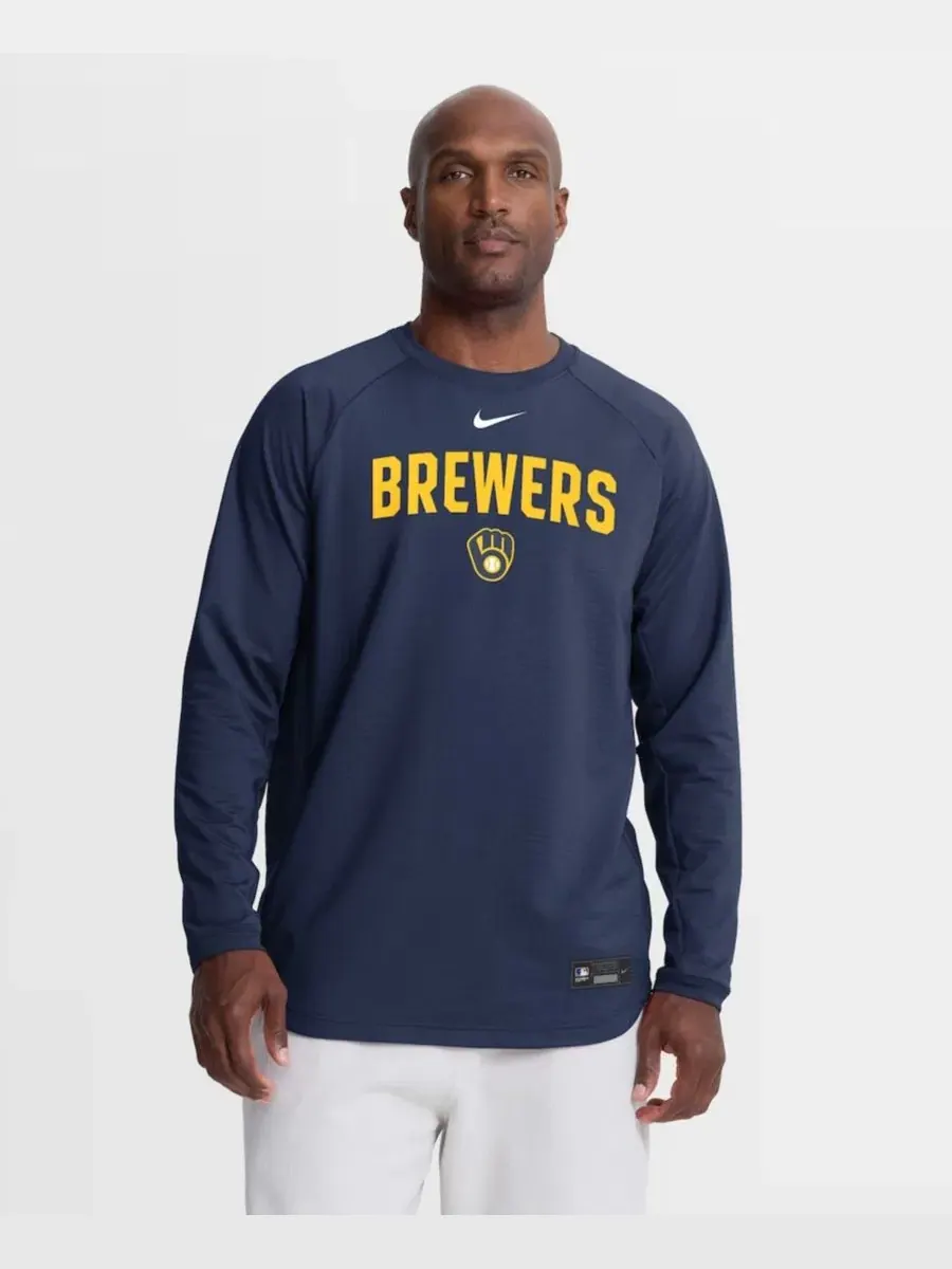 Свитшот с регланом и технологией Dri-FIT, модель Authentic Collection Raglan Nike — изображение 1 из 5, темно-синий