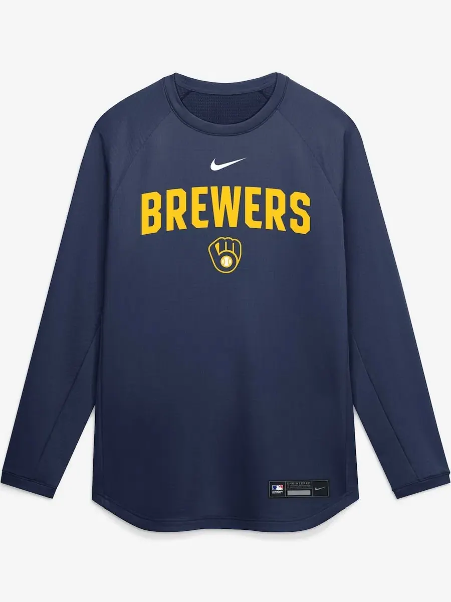 Свитшот с регланом и технологией Dri-FIT, модель Authentic Collection Raglan Nike — изображение 2 из 5, темно-синий