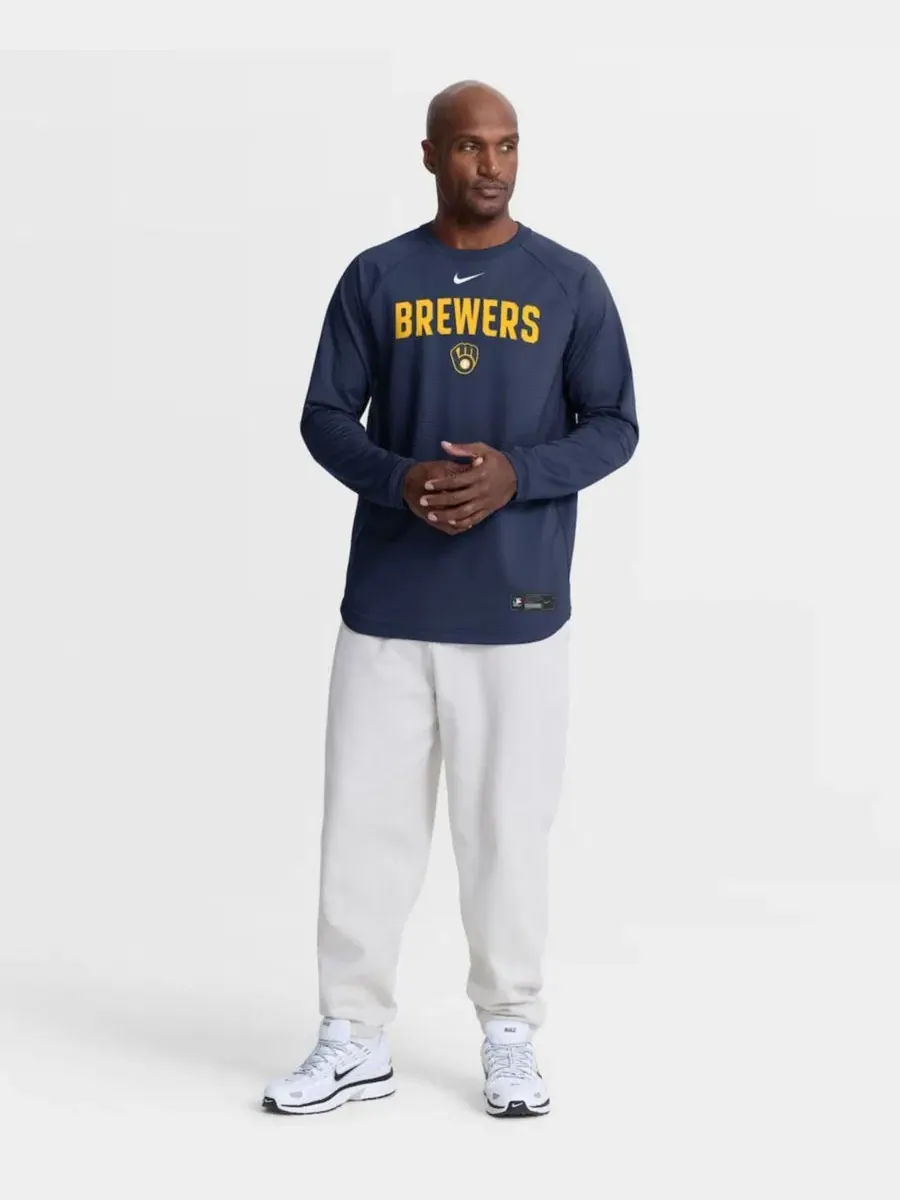 Свитшот с регланом и технологией Dri-FIT, модель Authentic Collection Raglan Nike — изображение 5 из 5, темно-синий