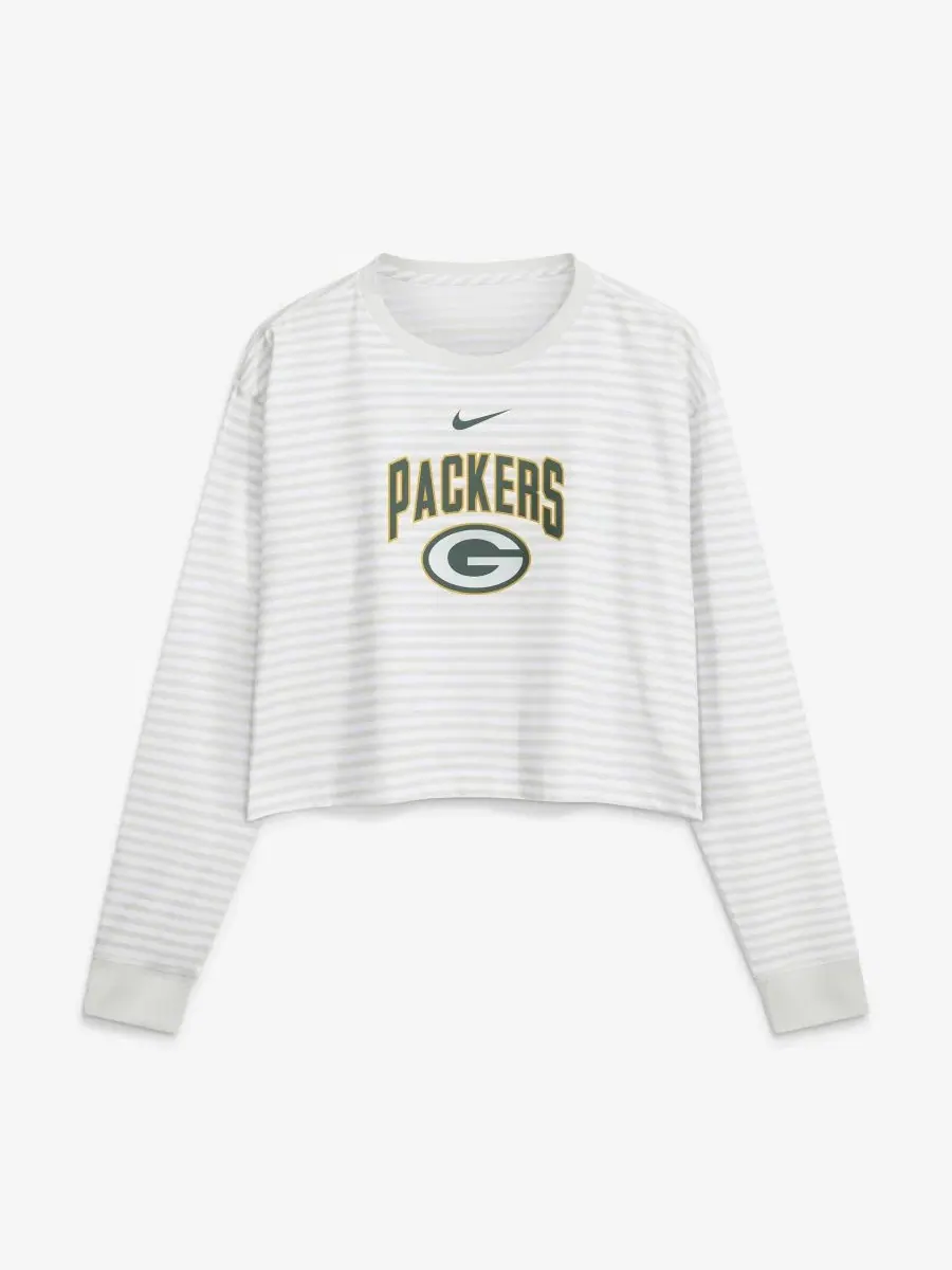 Топ с длинным рукавом Green Bay Packers Loose Fit Crop Top Nike — изображение 1 из 2, белый серый