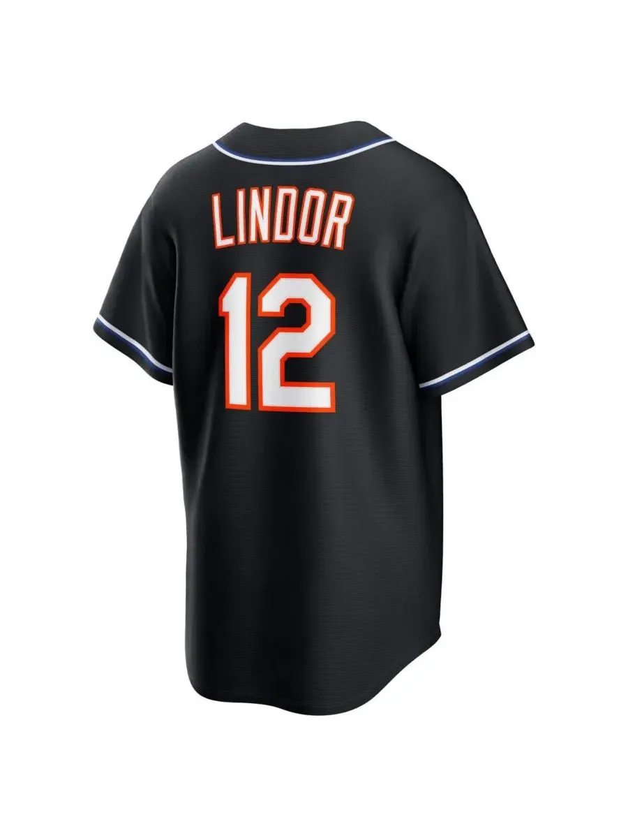 Футболка с коротким рукавом Francisco Lindor Black New York Mets 2026 Replica Fashion Nike — изображение 3 из 3, черный