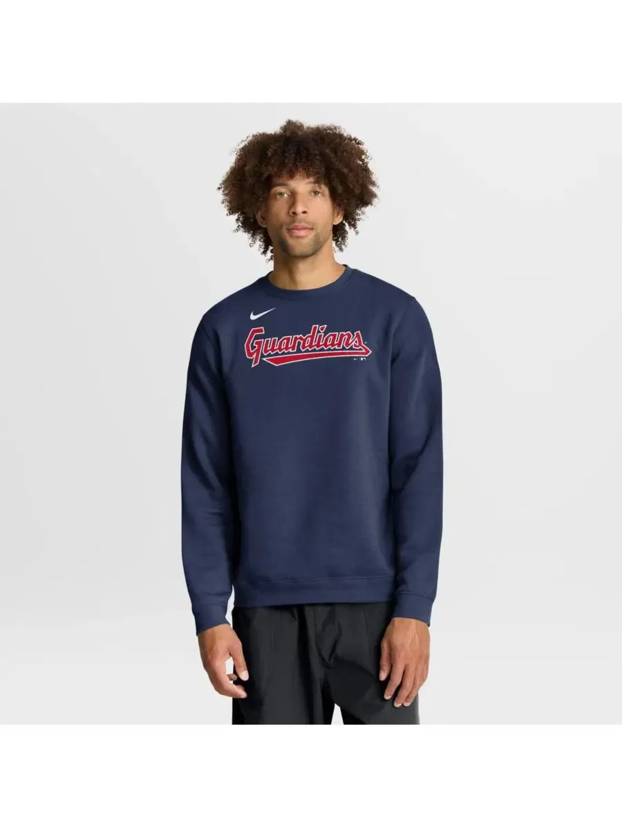 Свитшот с принтом Cleveland Guardians Primetime Wordmark Nike — изображение 1 из 4, темно-синий