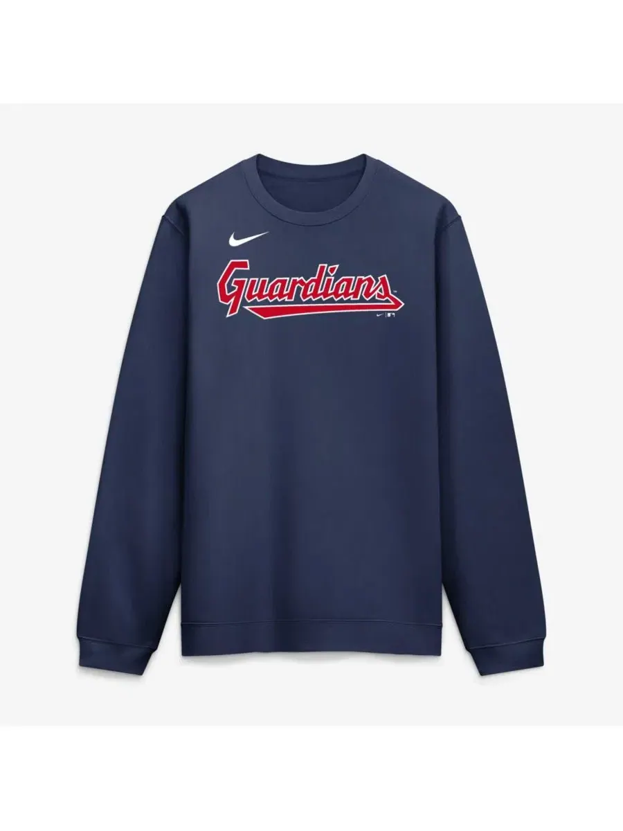 Свитшот с принтом Cleveland Guardians Primetime Wordmark Nike — изображение 2 из 4, темно-синий