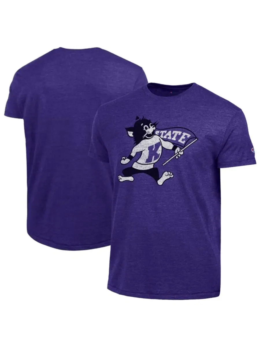 Футболка с принтом Triumph Tri-Blend Kansas State Wildcats Champion — изображение 1 из 3, фиолетовый