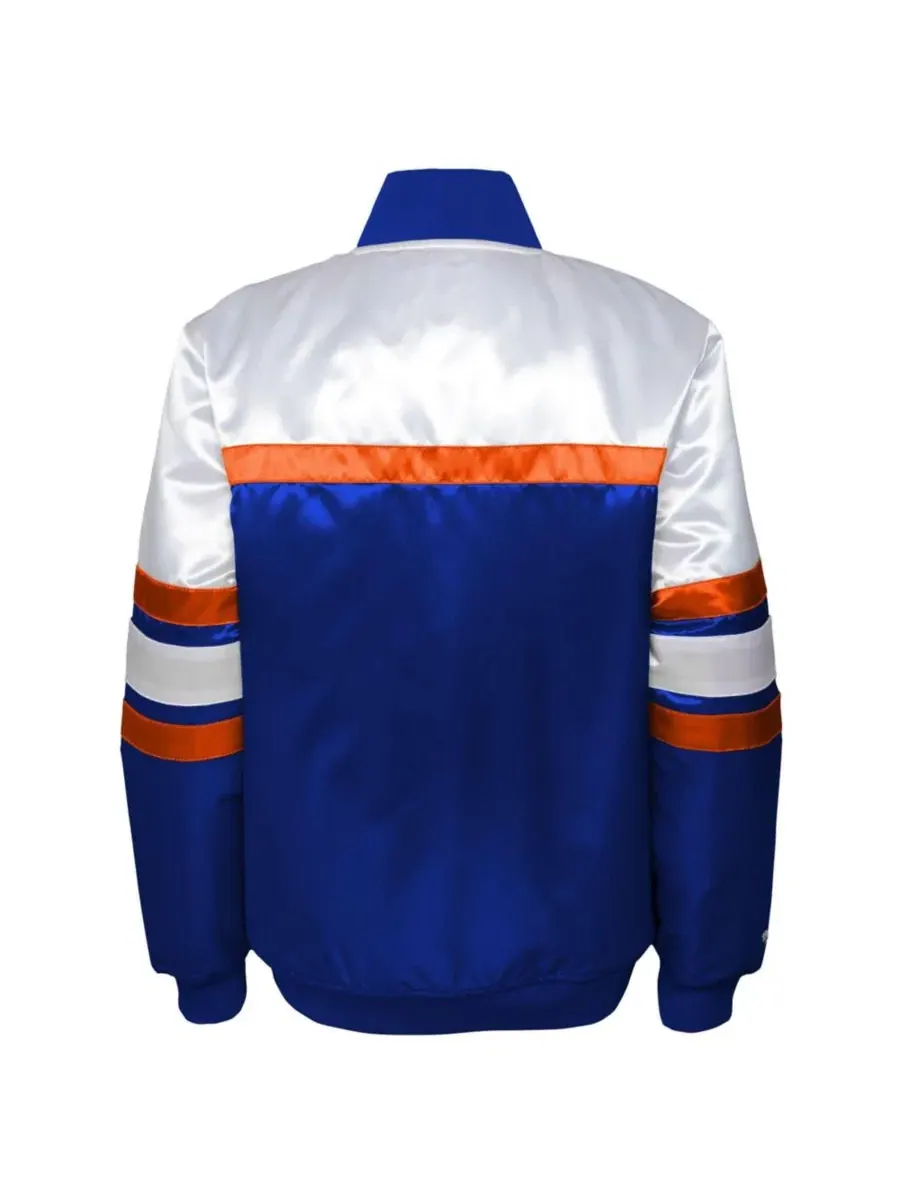Куртка атласная с полной застежкой на кнопках New York Knicks Mitchell & Ness — изображение 3 из 3, синий