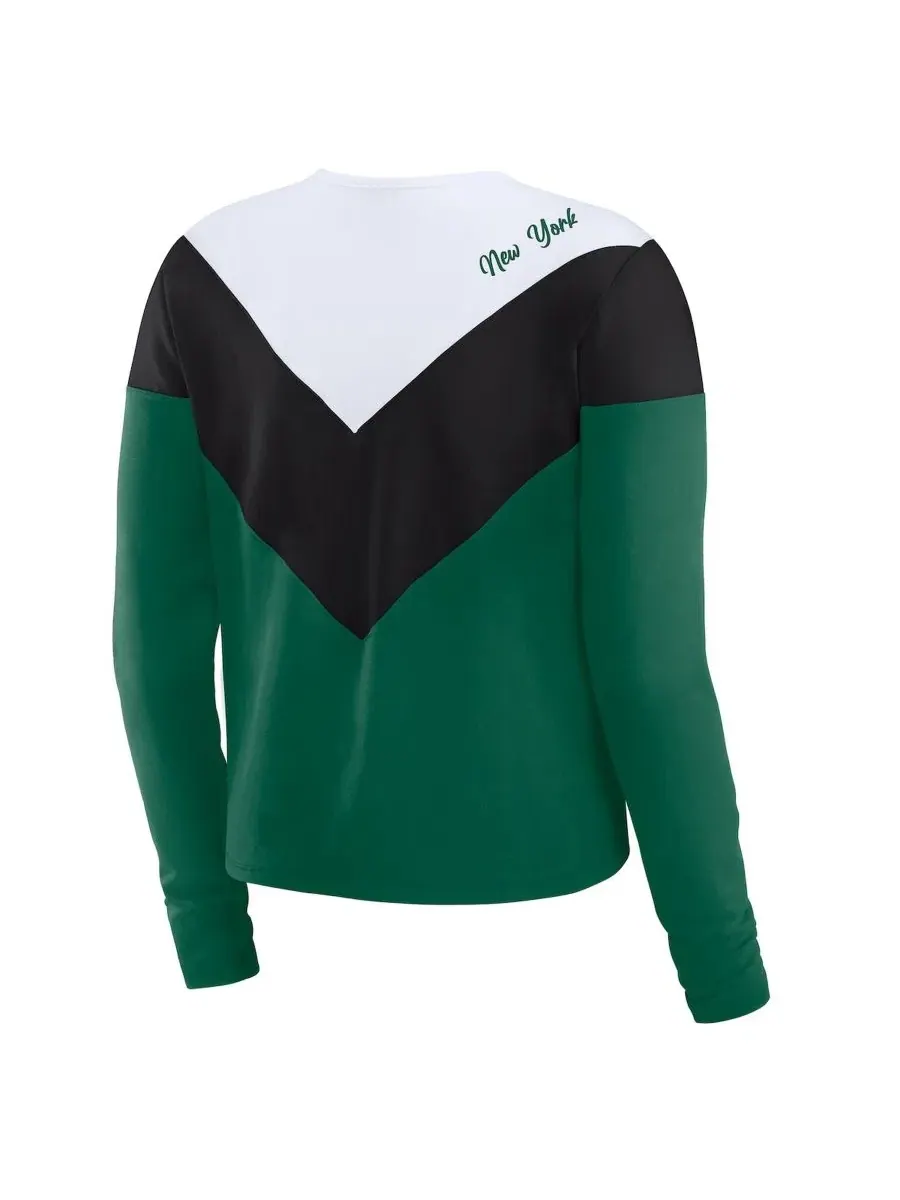 Женская футболка с длинным рукавом из трикотажа Chevron New York Jets WEAR by Erin Andrews — изображение 3 из 5, зеленый