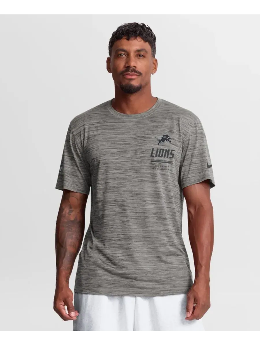 Футболка с коротким рукавом Dri-FIT Sideline Velocity Detroit Lions Nike — изображение 3 из 5, серый