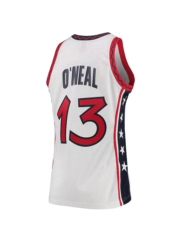 Мужская баскетбольная майка Shaquille O'Neal White USA 1996 Hardwood Classics, подлинная Mitchell & — изображение 3 из 3