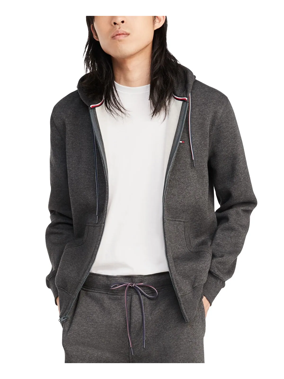 Мужская толстовка на молнии Big & Tall Plains Tommy Hilfiger — изображение 1 из 3, темно-серый серый