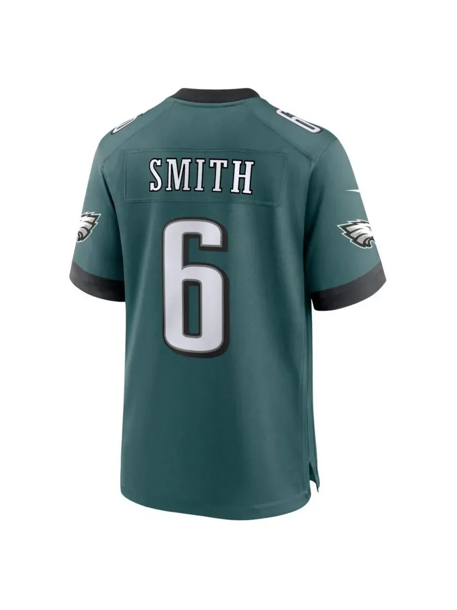 Мужская игровая футболка Nike DeVonta Smith Midnight команды Philadelphia Eagles Fanatics — изображение 3 из 3, зеленый