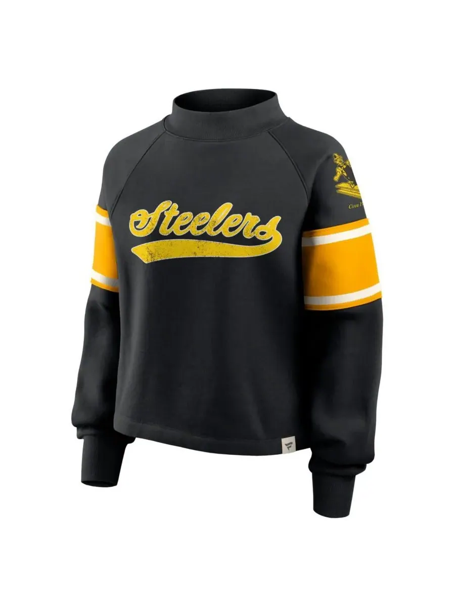 Fanatics Женская черная толстовка с высоким воротником Pittsburgh Steelers Oversized Hometown Toss — изображение 2 из 3