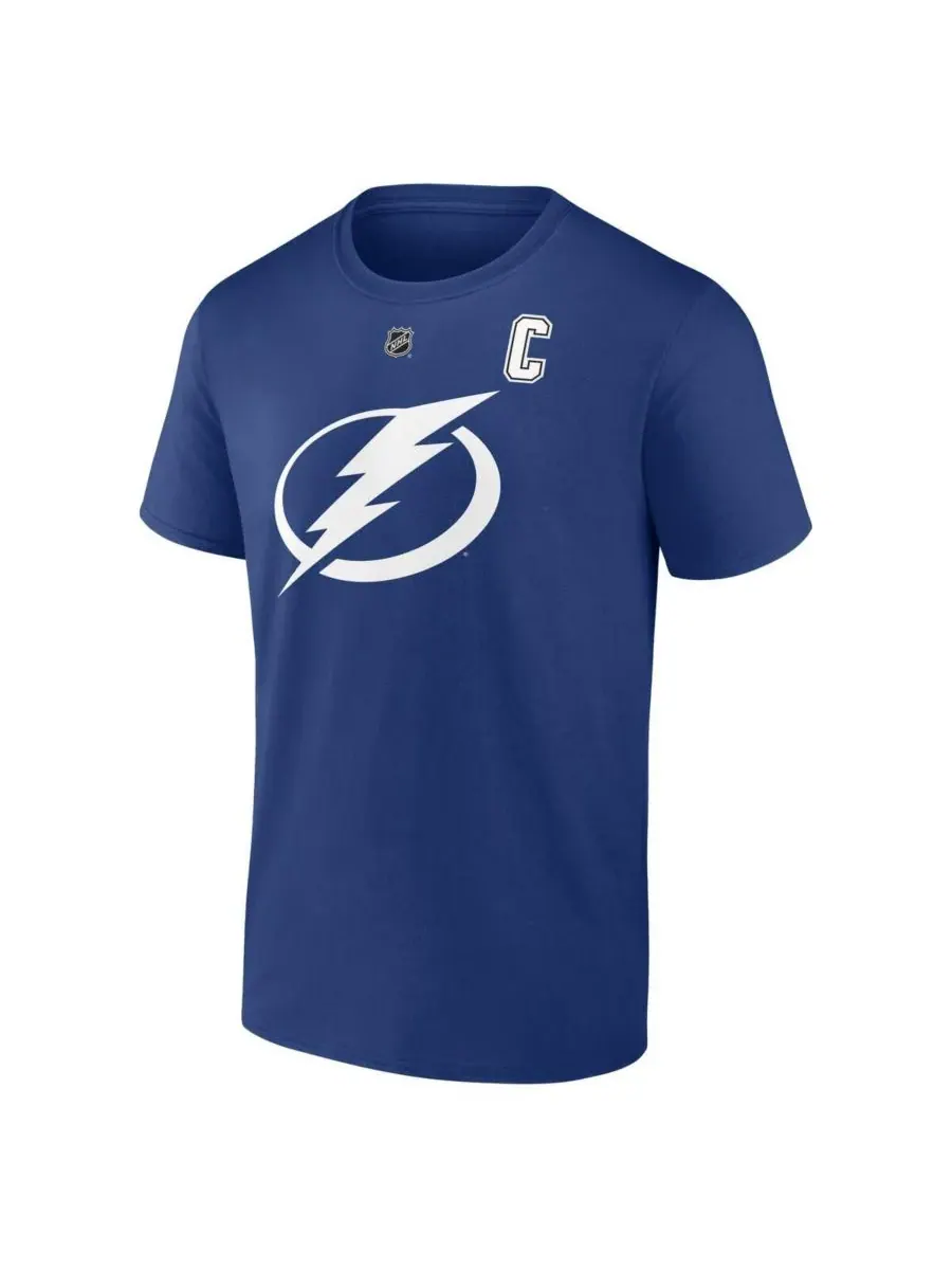 Fanatics Мужская синяя футболка Victor Hedman Tampa Bay Lightning с номером игрока — изображение 2 из 3, синий