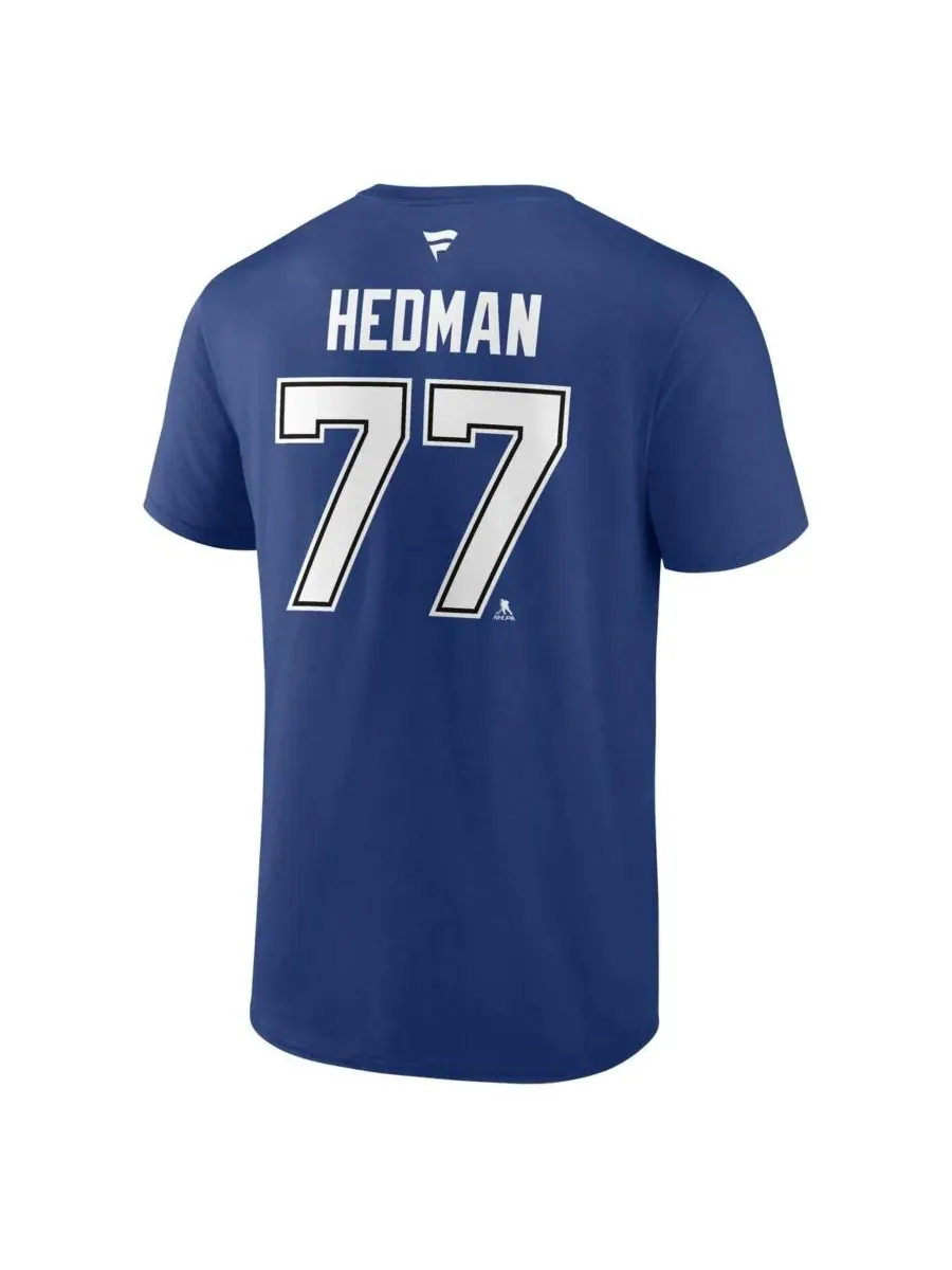 Fanatics Мужская синяя футболка Victor Hedman Tampa Bay Lightning с номером игрока — изображение 3 из 3, синий
