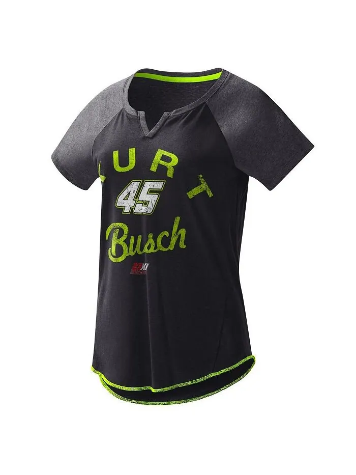 Черная женская футболка с v-образным вырезом Kurt Busch Grand Slam Tri-Blend Notch G-III 4Her by — изображение 1 из 1, черный