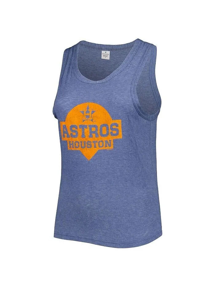 Женская темно-синяя майка большого размера Houston Astros Tri-Blend с высоким воротником Soft As A — изображение 2 из 2