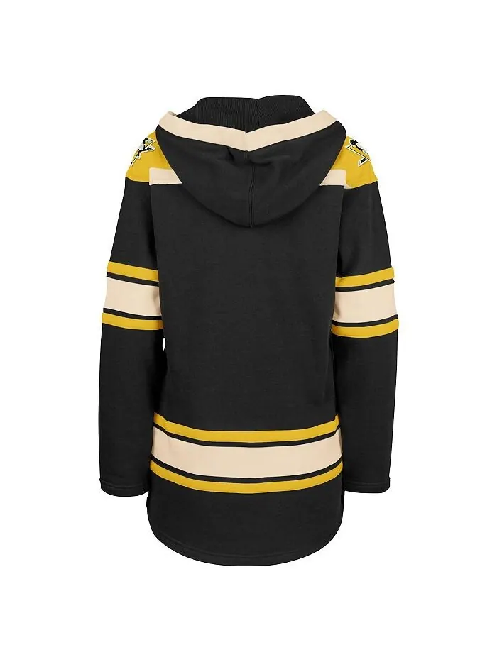 Женский черный пуловер с капюшоном Pittsburgh Penguins Superior со шнуровкой '47 Brand — изображение 2 из 2