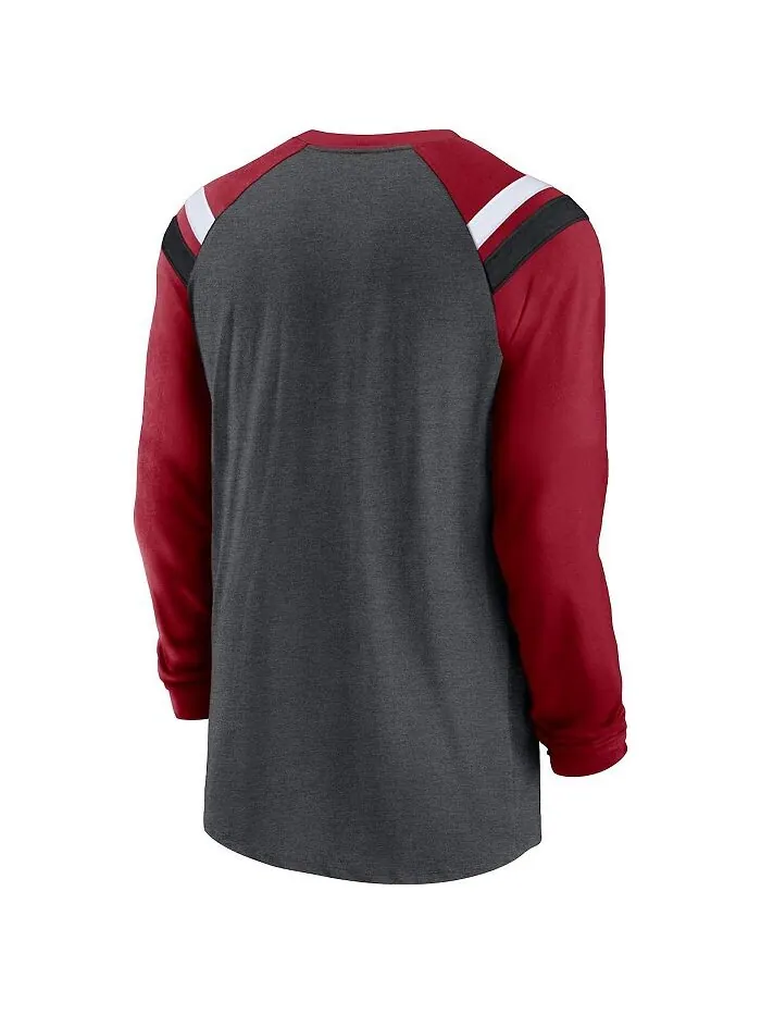 Мужская темно-серая модная спортивная футболка Cardinal Arizona Cardinals Tri-Blend реглан с — изображение 3 из 3