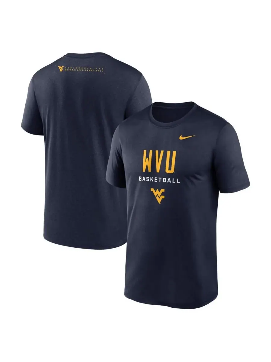 Nike Мужская темно-синяя футболка West Virginia Mountaineers 2025 Courtside Basketball Legend — изображение 1 из 3
