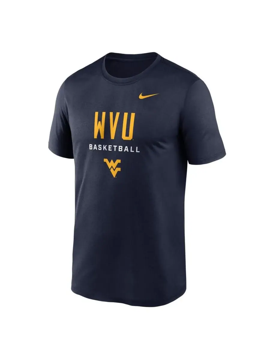 Nike Мужская темно-синяя футболка West Virginia Mountaineers 2025 Courtside Basketball Legend — изображение 2 из 3