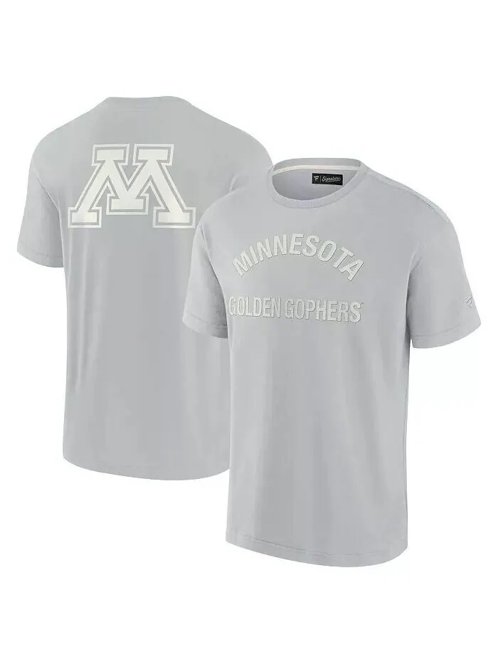 Мужская и женская серая супермягкая футболка Minnesota Golden Gophers с коротким рукавом Fanatics