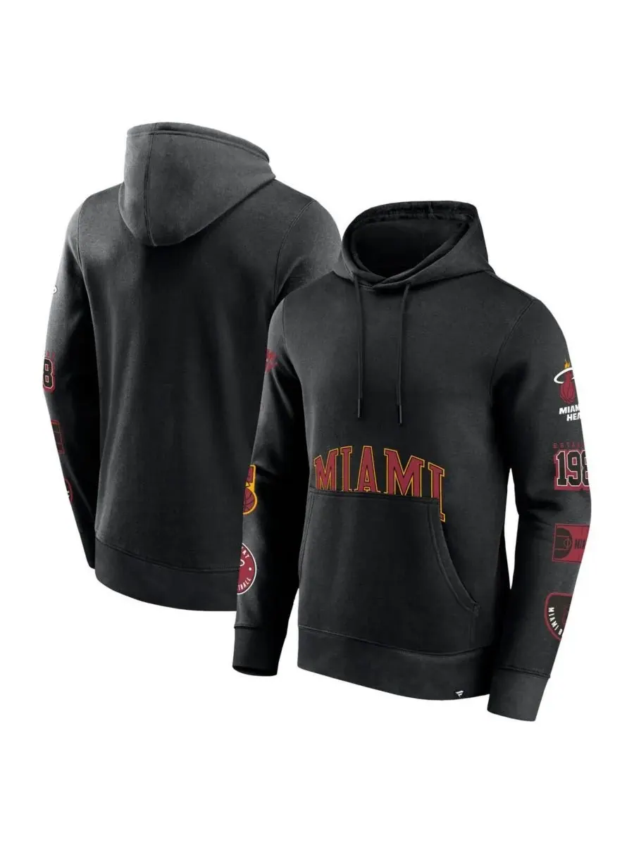 Fanatics Мужская черная толстовка с капюшоном Miami Heat Home Court — изображение 1 из 3, черный