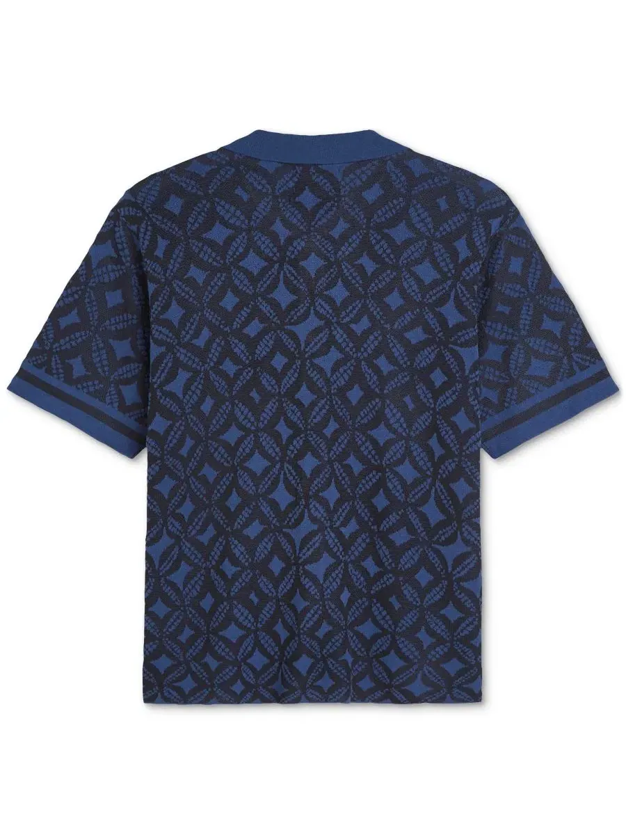 Мужская рубашка с жаккардовым трикотажем, с коротким рукавом SCOTCH & SODA, Tiles Flower Sky Captain — изображение 6 из 6