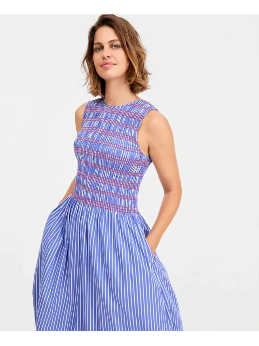 Макси-платье без рукавов Tommy Hilfiger, Smocking Stripe — изображение 3 из 8