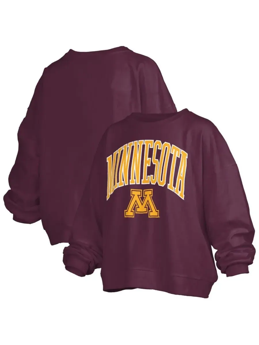 Pressbox Женская бордовая толстовка-пуловер Minnesota Golden Gophers Janise Arch Over Logo Waist — изображение 1 из 3