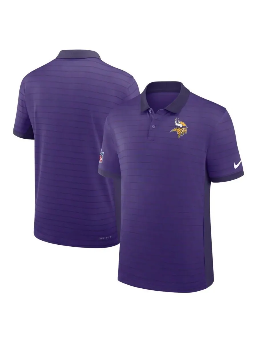 Nike Мужская фиолетовая поло-рубашка Minnesota Vikings Sideline Victory Stripe Performance — изображение 1 из 3, фиолетовый