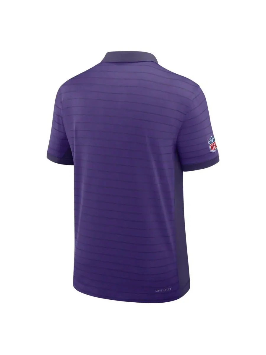 Nike Мужская фиолетовая поло-рубашка Minnesota Vikings Sideline Victory Stripe Performance — изображение 3 из 3, фиолетовый