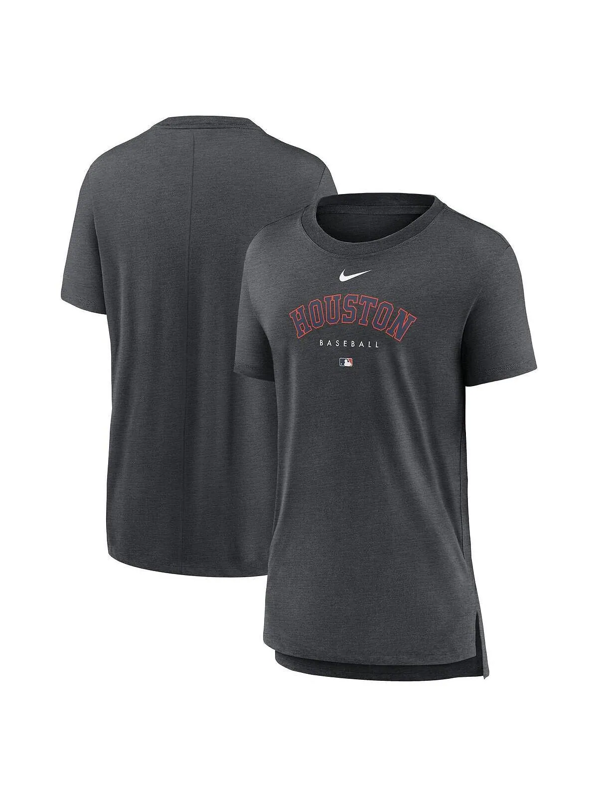 Женская футболка темно-серого цвета Houston Astros Authentic Collection Early Work Tri-Blend Nike