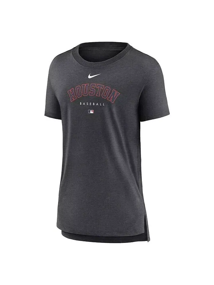 Женская футболка темно-серого цвета Houston Astros Authentic Collection Early Work Tri-Blend Nike — изображение 2 из 3