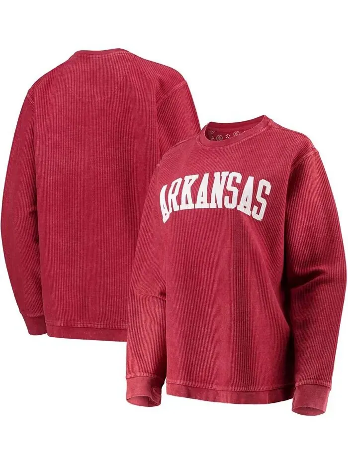 Женский свитшот Cardinal Arkansas Razorbacks с удобным шнурком в винтажном стиле, базовый пуловер с — изображение 1 из 3