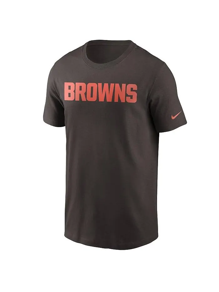 Мужская коричневая футболка с надписью Cleveland Browns Team Nike — изображение 2 из 3, коричневый