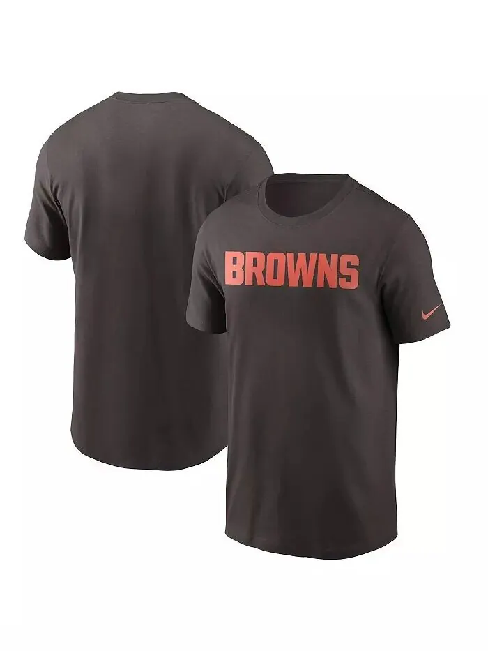 Мужская коричневая футболка с надписью Cleveland Browns Team Nike — изображение 1 из 3