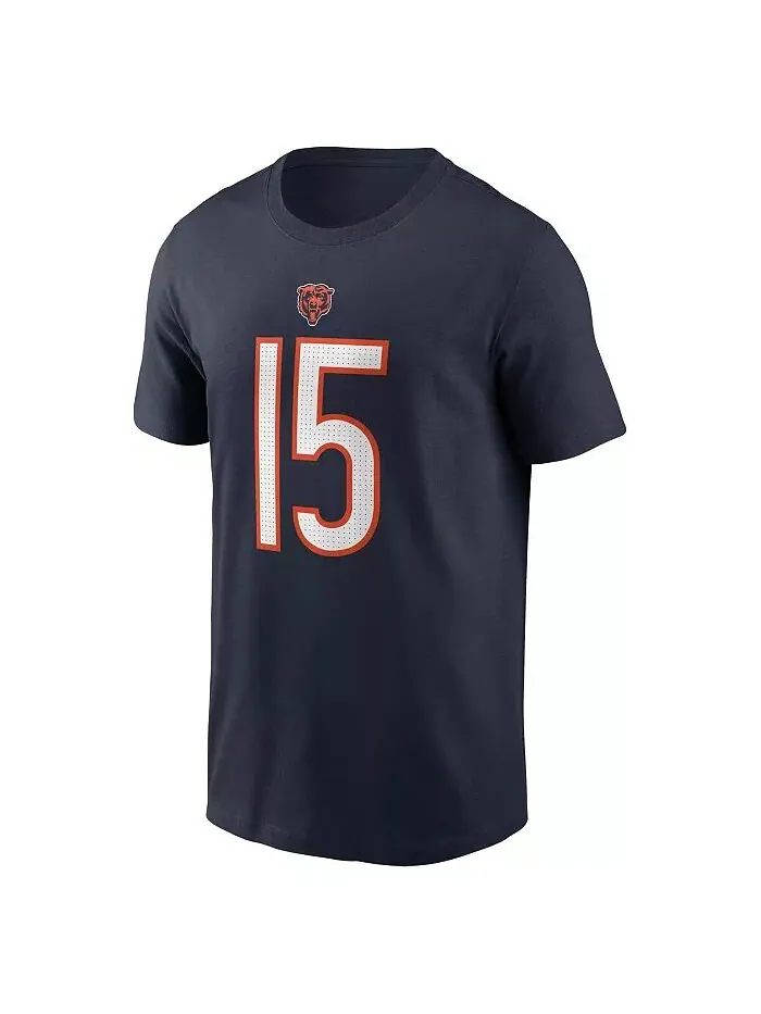 Мужская футболка Rome Odunze Navy Chicago Bears 2024 NFL Draft First Round Pick Name Number Nike — изображение 3 из 3