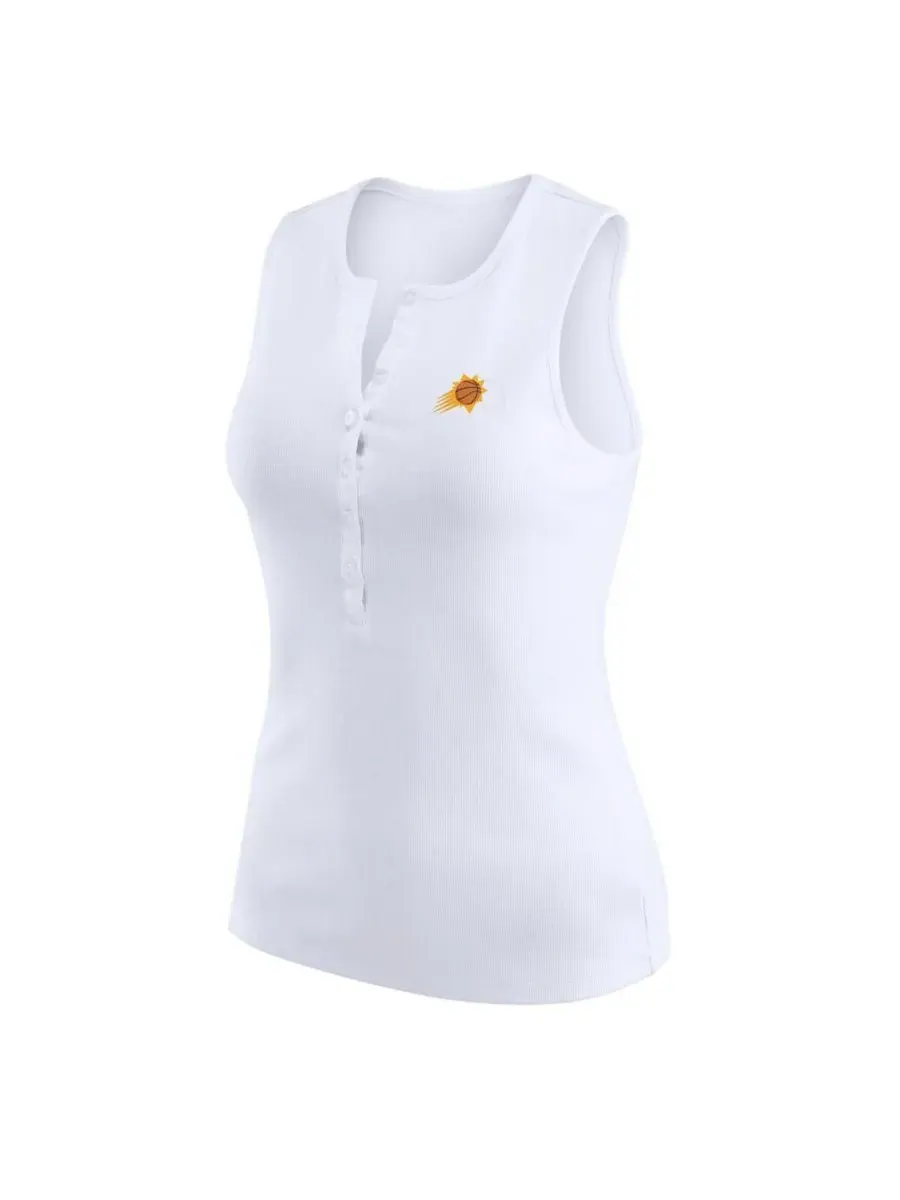 WEAR by Erin Andrews Женская белая трикотажная майка-поло Phoenix Suns в рубчик — изображение 2 из 3, белый