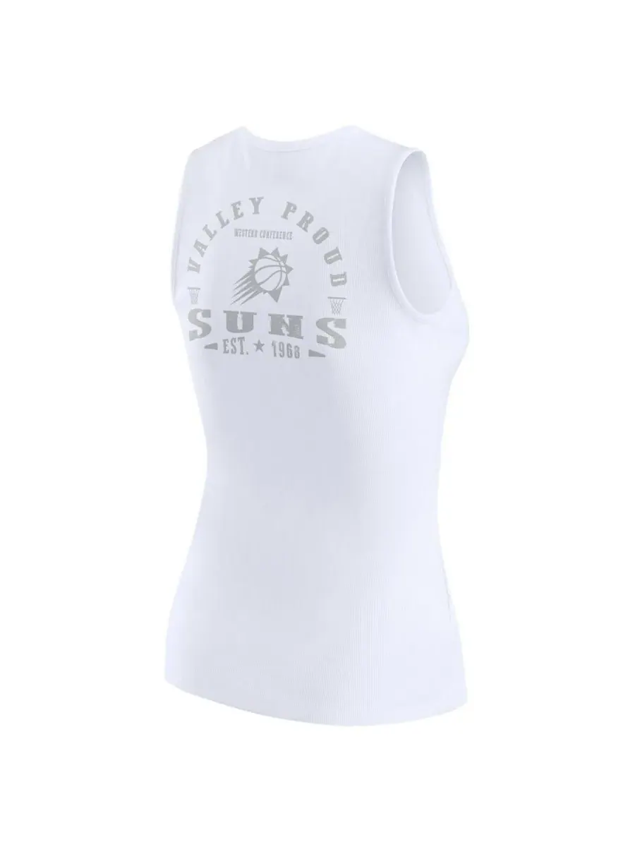 WEAR by Erin Andrews Женская белая трикотажная майка-поло Phoenix Suns в рубчик — изображение 3 из 3, белый