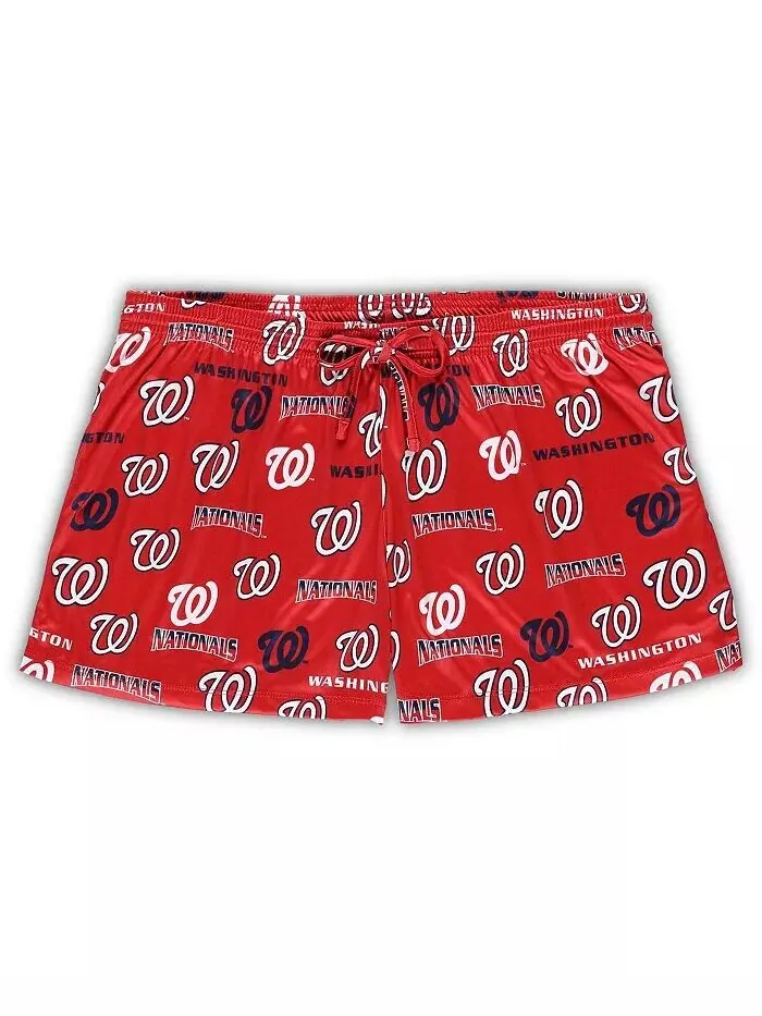 Женский белый/красный Washington Nationals плюс размер майка шорты спальный комплект Concepts Sport — изображение 2 из 3